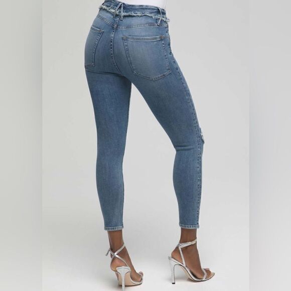 Good American Good Waist High Rise Skinny Jeans Blue 531 Size 0/25 - Picture 3 of 10
